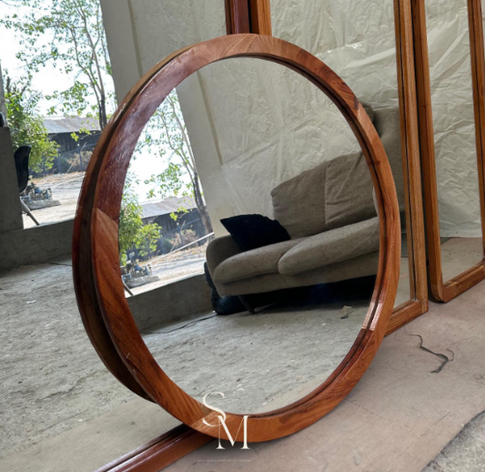 Wooden Round Mirror(2.5ft)